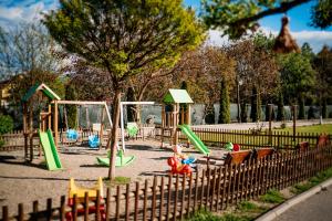 un parque infantil con niños jugando en un parque en Montana Garden, en Răşinari