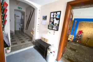 a hallway with a fire hydrant in a room at Chalet Cuore delle Alpi in Airolo