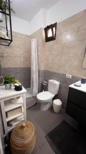 a bathroom with a toilet and a sink at Apartamentos Mesa in Valle Gran Rey