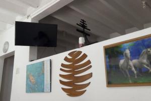 a museum with a sculpture of a horse on the wall at Beautiful apartment/Hermoso apartamento! in Lima