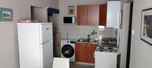 Kuchyň nebo kuchyňský kout v ubytování Apartments Svjeta