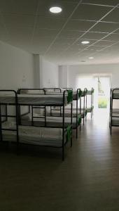 A bed or beds in a room at Albergue O Trisquel
