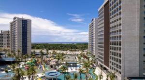 an aerial view of a resort with a water park at Salinas Premium ou Exclusive Resort- W&A in Salinópolis