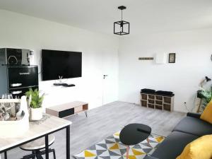 TV a/nebo společenská místnost v ubytování LE BIKING *STUDIO (30m²) *WIFI*PARKING PRIVE*CALME
