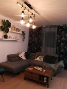 Bel appartement familial tesisinde bir oturma alanı