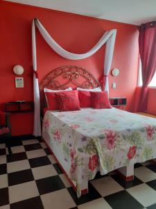 Ein Bett oder Betten in einem Zimmer der Unterkunft Hotel Pueblito Playa
