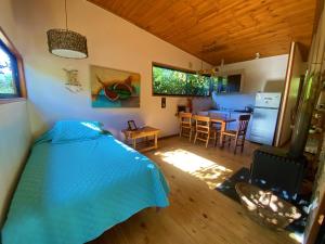 Eldhús eða eldhúskrókur á Cabañas SPA Olmue