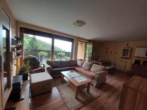 Et opholdsområde på Panorama apartmán Švadlenka + 22 billeder