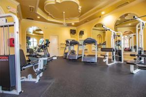 a gym with several treadmills and elliptical machines at Bayview in Clearwater