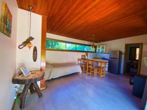 A kitchen or kitchenette at Cabañas La Luz