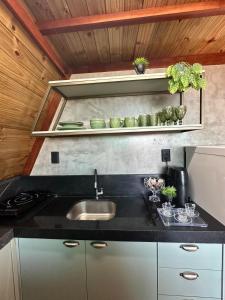 A cozinha ou cozinha compacta de Chalés Mirante da Serra PB
