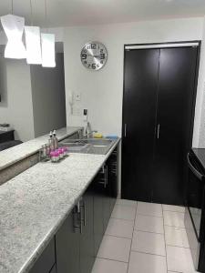 Kuchyň nebo kuchyňský kout v ubytování Modern Condo in Ecovivienda