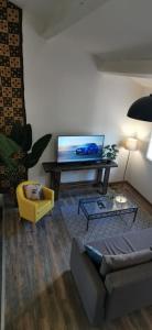 TV a/nebo společenská místnost v ubytování La Petite Reine Du Ventoux