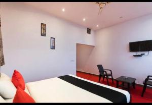 Bulandshahr的住宿－Hotel Park，一间卧室配有一张床和一台平面电视
