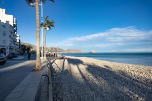 a sandy beach with palm trees and the ocean at Altea Mar y Puerto in Altea