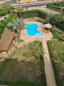 an overhead view of a backyard with a swimming pool at Hurghada, mubark6 in Hurghada