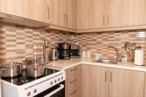 Kuchyň nebo kuchyňský kout v ubytování Emmanouela Apartment