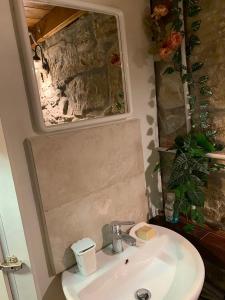 a bathroom with a sink and a mirror at Le Mulina ristoro in Barberino di Mugello +11 photos