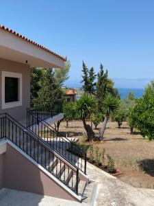 a view from the balcony of a house at Chalkida st Minas Seaview Villa in Chalkida
