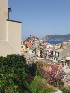 a view of a city from a building at LA CASA DI MINA in Vernazza