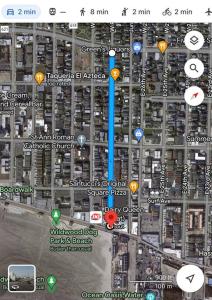 a map of a parking lot with a blue pole at 1BR/BA Condo w/Patio - 8 min to Wildwood Beach/Boardwalk in Wildwood
