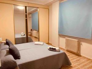 a bedroom with a bed and a large mirror at CASA RURAL VILLARRUBIA in Villarrubia de los Ojos +52 photos