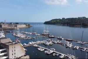 a harbor filled with lots of boats in the water at 9 Admiralty House Stunning Luxury Apartment with free parking in Plymouth