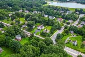 an aerial view of a neighborhood with houses and trees at Ultimate Retreat @ Papermill Rd in Newark