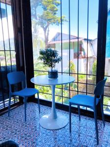 a table with two chairs and a potted plant on it at Blue View House Phi Phi in Phi Phi Islands