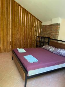 Llit o llits en una habitació de Guest House Shekvetili