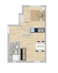 wykonanie planu piętra małego apartamentu w obiekcie Apartment Zvonko w mieście Metajna