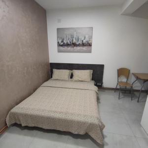 1 dormitorio con 1 cama y una pintura en la pared en Studia ANIKS, en Soko Banja