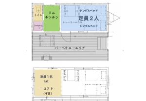 Planimetria di Necoana Glamping富士山景BBQトレーラーヴィラ