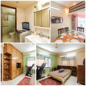 a collage of pictures of a kitchen and a bathroom at Ur Homestay Luxury in Dhaka