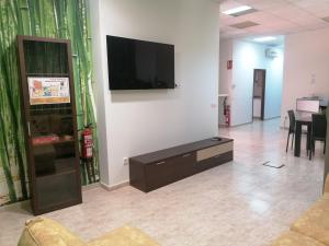 TV a/nebo společenská místnost v ubytování Albergue El Templarin