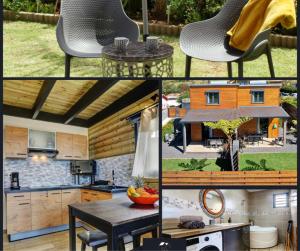 un collage de fotos de una cocina y una casa en L'INSTANT D'EVASION 2 Plaine des Cafres, en La Plaine des Cafres
