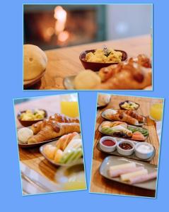 CARASUR في Vista Flores: مجموعة من صور الطعام على طاولة