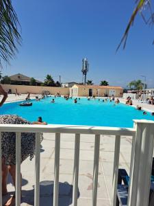 a large pool with people swimming in it at Mobil home in Fréjus