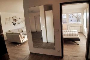 Postel nebo postele na pokoji v ubytování Ferienwohnung zur dicken Berta + 26 fotografií