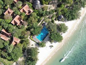 an aerial view of a beach with a resort at Chivapuri Beach Resort in Ko Chang