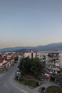 an aerial view of a city with buildings and a street at Gramosli Apartment in Bitola