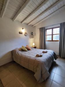 a bedroom with a large bed in a room at Casa Huellas de Malbec - Montaña y paz in Las Compuertas