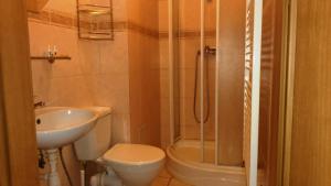 a bathroom with a sink and a toilet and a shower at Bakster in Władysławowo +42 photos