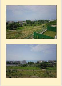 two photographs of a city with a blue sky at فيلا باطلالة بانورامية على البحر وقريبة من المركز in Yalova