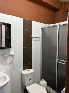 Koupelna v ubytování LAS CAMELIAS APARTAHOTEL - La Virginia Risaralda