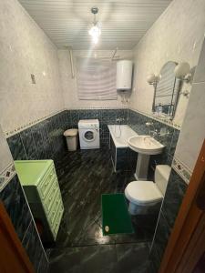 ein kleines Bad mit einem Waschbecken und einem WC in der Unterkunft Гостевой дом in Ciorescu