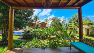 a view from the porch of a house at Barra Grande Bangalôs in Marau