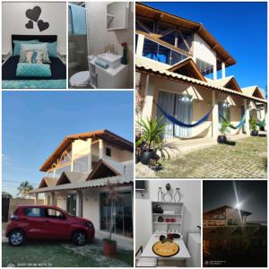 a collage of four pictures of a house at Hospedagem MAR SANTO in Florianópolis