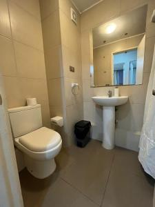 uma casa de banho com um WC e um lavatório em Apartamento Amoblado 132 Ovalle em Ovalle