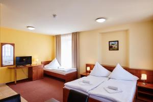 Posteľ alebo postele v izbe v ubytovaní Hotel Zlatá Hvězda